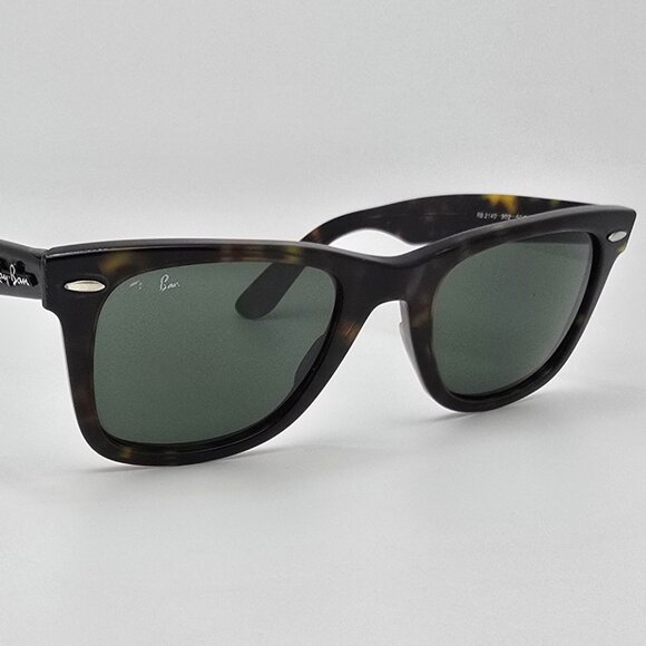 Ray-Ban RB2140 902 Wayfarer Tortoise Frame G-15 Green Glass Lens Sunglasses 50mm - Picture 6 of 13